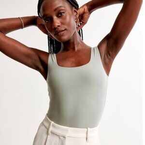 Abercrombie & Fitch Soft Matte Seamless Squareneck Bodysuit Green